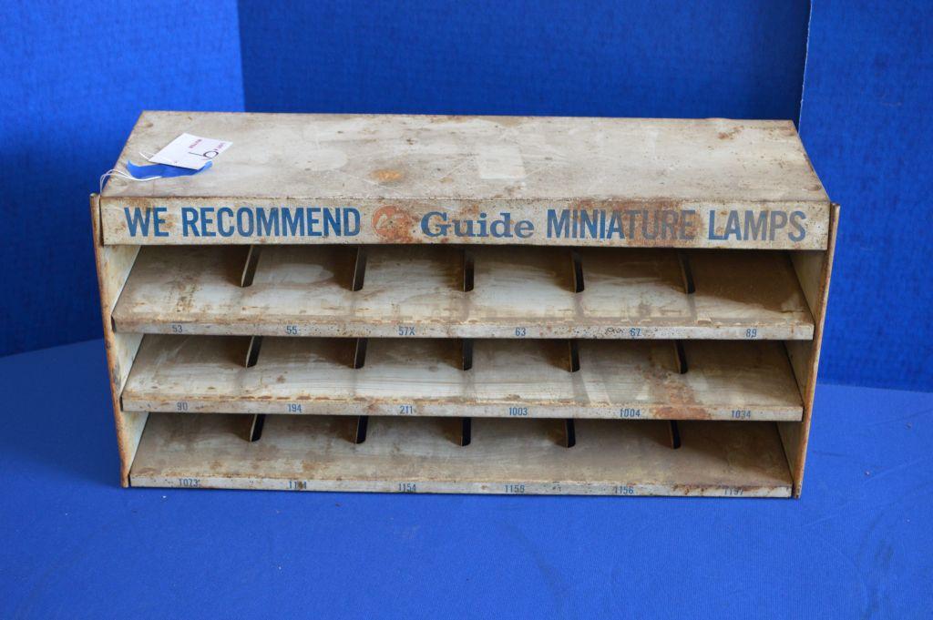 Ac "we Recommend Guide Miniature Lamps" Metal Organizer (missing Plastic Dr