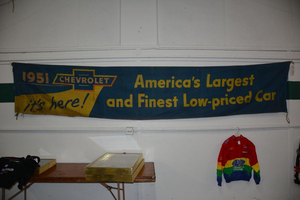 "1951 Chevrolet America's Largest & Finest Low Priced Car" Dealer Banner 14