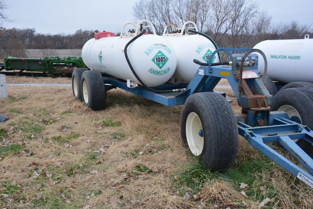 Dalton Anhydrous, dual tank, 1000 ga. Anhydrous Units, certified, legal tag