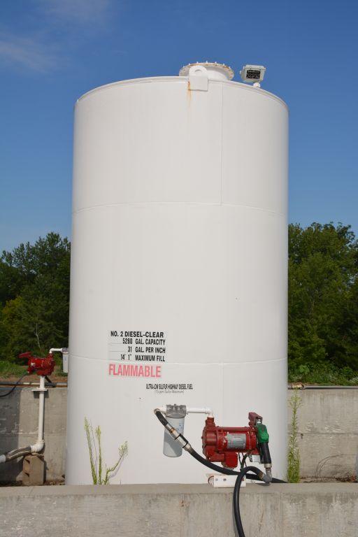 5260 gal. Diesel Tank equipped with Model FR310V Fill-Rite Pump with meters