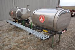 Chem Farm 250 Gal. Stainless Steel Saddle Tanks And Frame, Universal