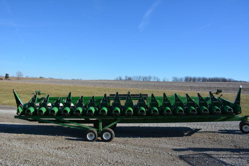 2005 Clarke Built 18-row, 20” Corn Head, Poly, J.D. Row Units, Head Sight S