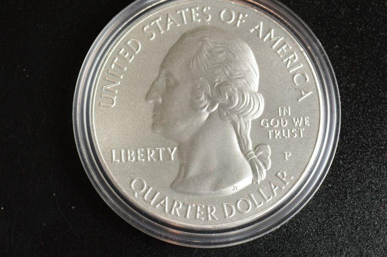 2011-P Silver UNC .25 Cent, 5 oz - Coin Chicksaw Okla