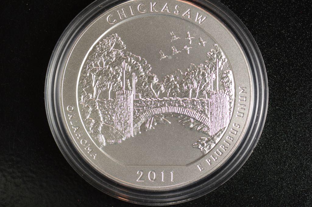 2011-P Silver UNC .25 Cent, 5 oz - Coin Chicksaw Okla