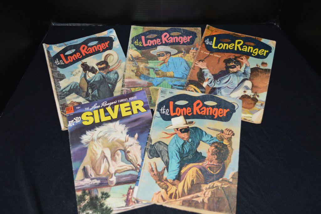 Group of 5 Lone Ranger 10 cent Comic Books