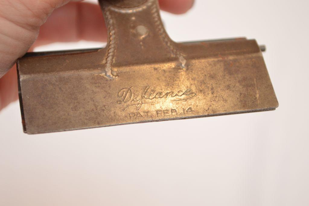 Metal Paper Clip Holder, Marked Defiance