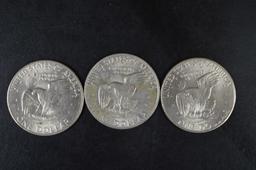 3 - 1972 Eisenhower Silver Dollars