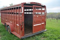 1996 Titan Gooseneck Livestock Trailer,  20 ft., good rubber, center gate,