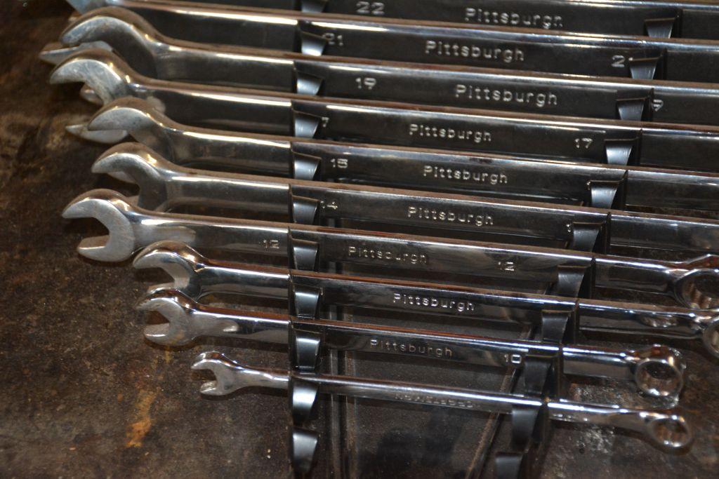 Set of 12 Pittsburgh Open End Wrenches, Metric, 8mm-26mm, In Holder