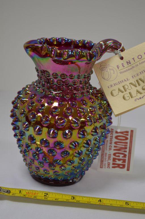 Fenton Hobnail Carnival Glass Iridescent Red
