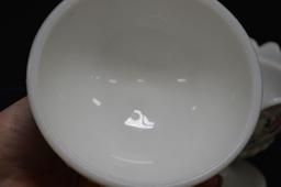 Westmoreland Fruit Pattern Covered Dish Hand painted Milk Glass