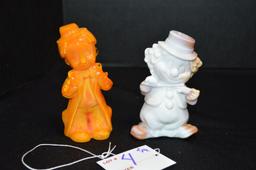 Pair Slag Clowns - Orange Slag is by "Boyd", White Slag Name "Shu Shu" by M