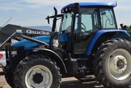 2004 Ford New Holland TM130 MFWD Tractor w/ Quickie 770 Loader, 3086 hrs, 18.4-3