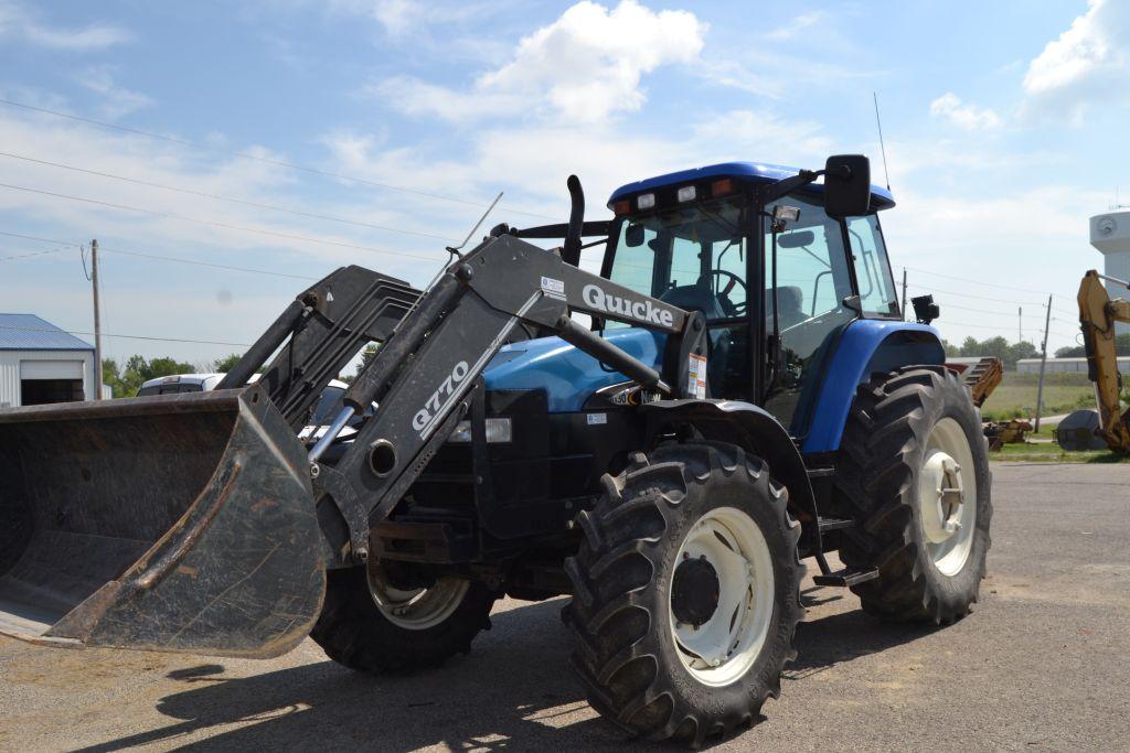 2004 Ford New Holland TM130 MFWD Tractor w/ Quickie 770 Loader, 3086 hrs, 18.4-3