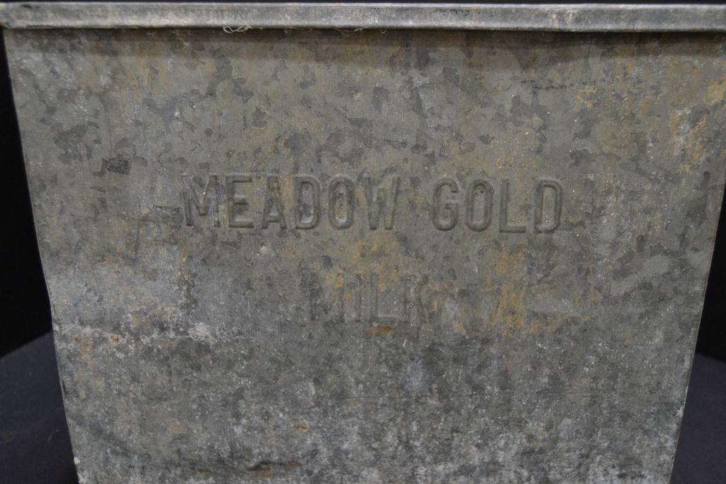 Metal Meadow Gold Milk Ice Box