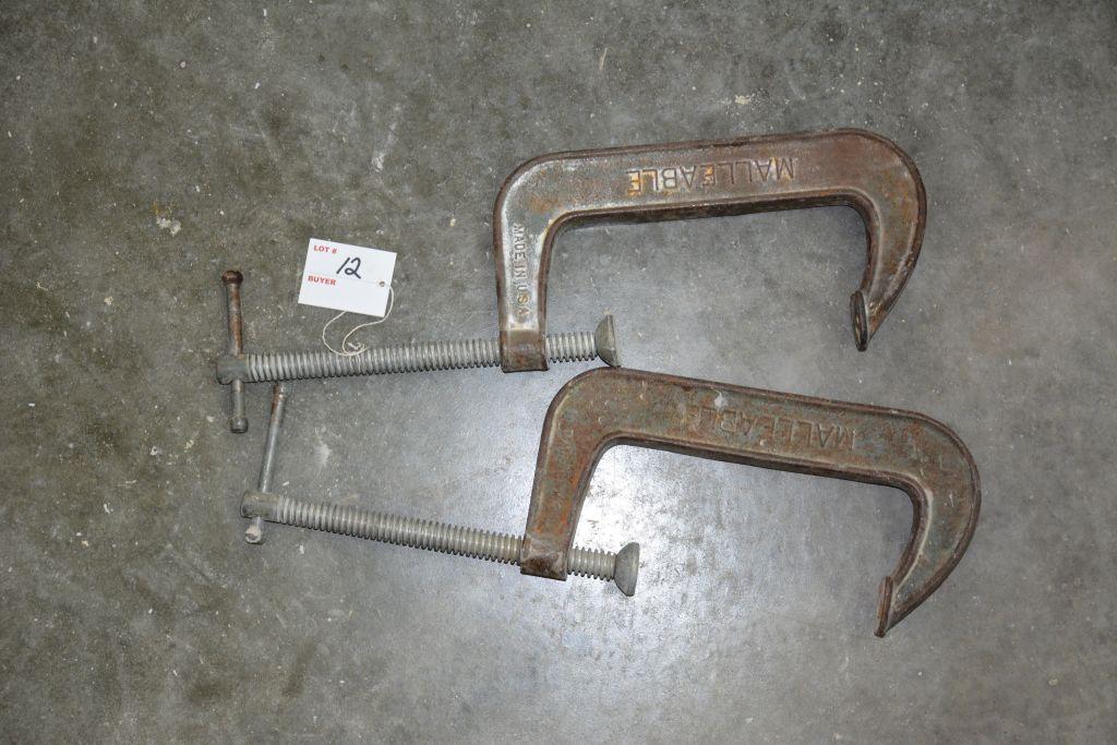 1 Pair of Malleable C Clamps, Craftsman