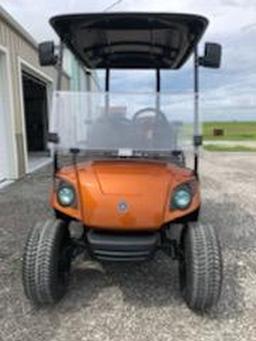 2012 Yamaha Copper Colored Gas Golf Cart w/ Back Bench for 2 More, Runs Gre