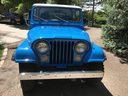 1977 CJ7 Light Blue Jeep, 2nd Owner, All Original w/ exception of a few Eng