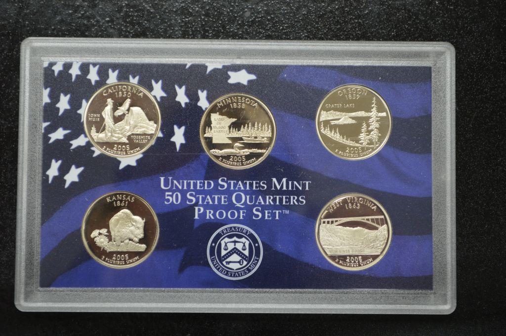 2005: 1 - United States Mint 50 State Quarters Proof Set, 2 - United States