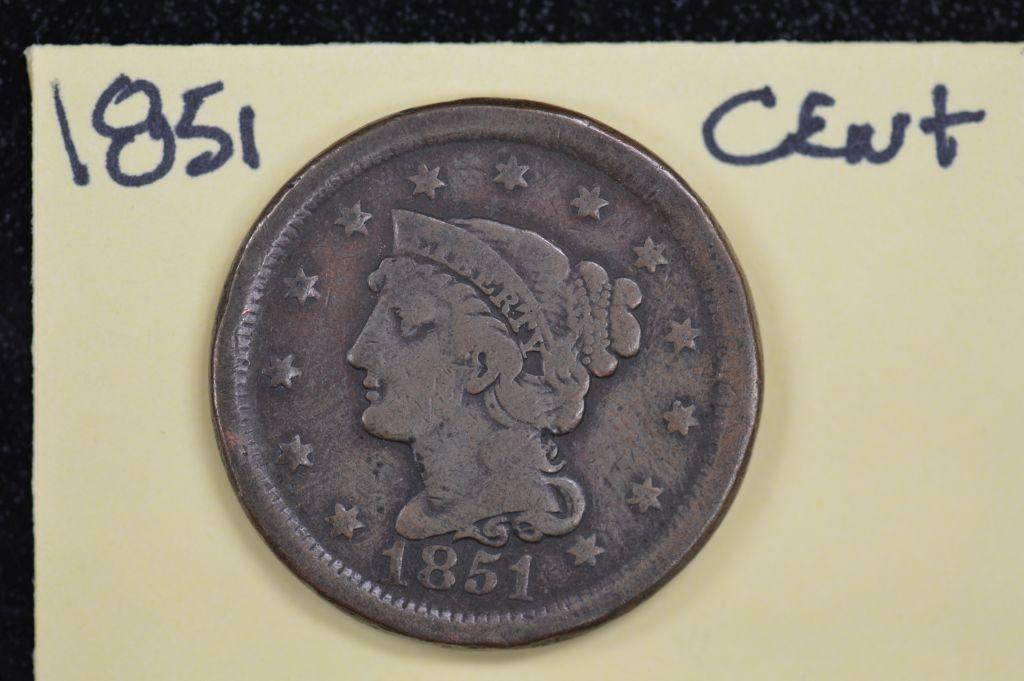 1851 One Cent Piece