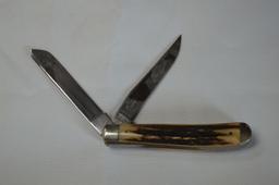 Case Brothers Bradford, PA Tested XX, Knife w/Man Made Antler/Bone Handle,
