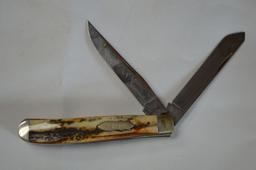 Case Brothers Bradford, PA Tested XX, Knife w/Man Made Antler/Bone Handle,