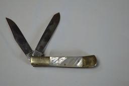 Frank Ruster Celebrated Cutlery Germany, Fight'N Rooster Knife w/ Mother of