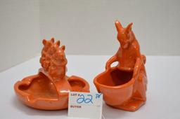 Weller Novelty, 3 Pigs Ashtray and Kangaroo Trinket