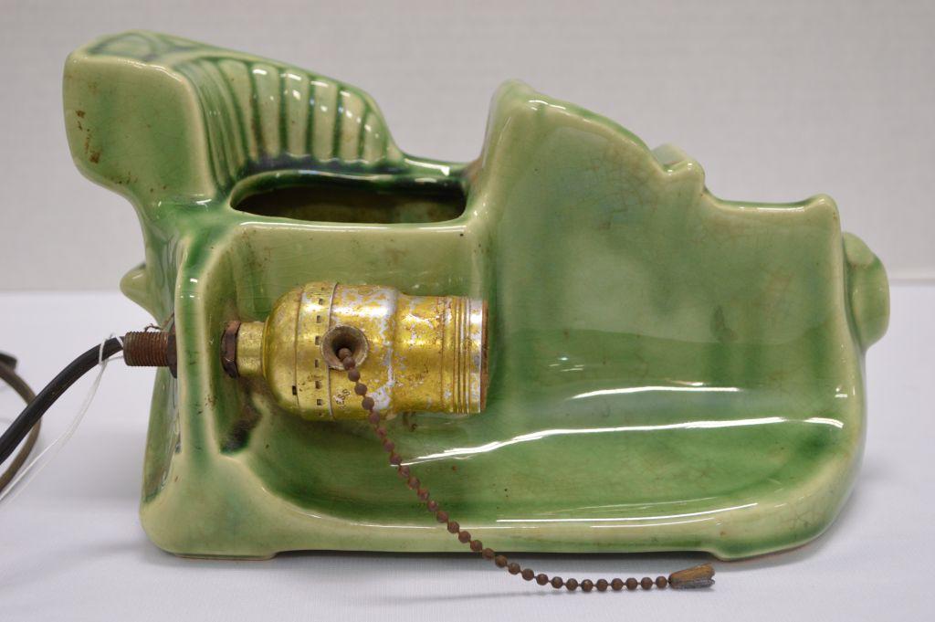 Buckingham Ceramics Green Car Lamp