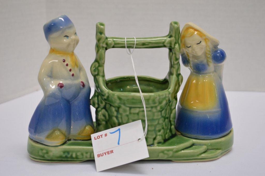 Shawnee USA Planter, "Wishing Well", Dutch Children #710, High Gloss Finish