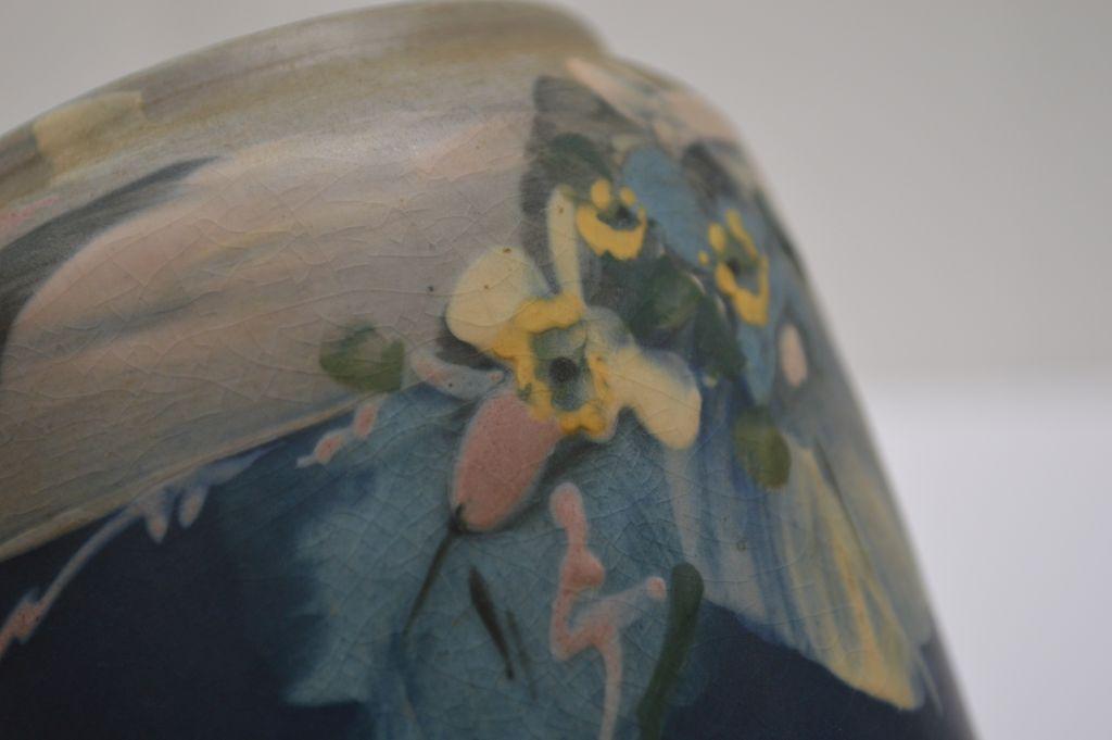 Weller Hudson Style Vase "Forgive Me Nots", 7 1/2in.