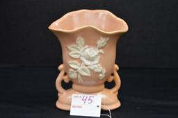 Weller Pottery, Orange Cameo Vase, 7 in. High