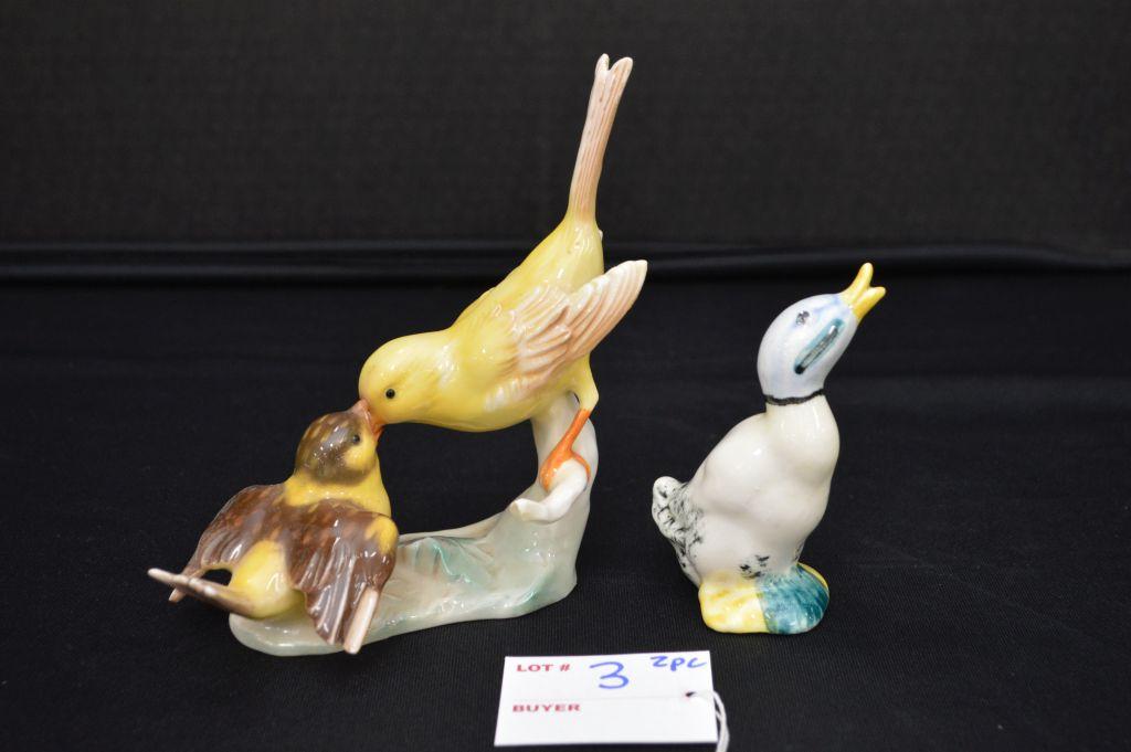 2 Bird Figurines- Double Marked Lang6, Double- 6"