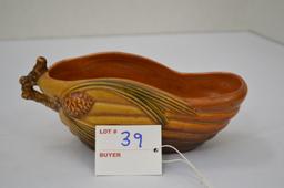 Roseville-Pincone Gravy Boat Marked 3" x 7" Brown