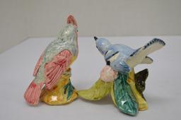 Pair of Stangl Pottery Birds, #3596 MFF Parrot and #3456 EGF Bluebird