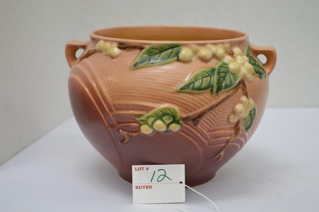 Roseville USA Snowberries Bowl/Vase, #1J-6" - Some Crackling