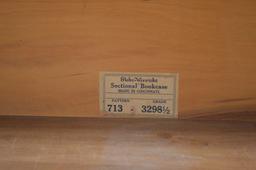 3 Shelf, Footed,  Barrister Book Case by Globe Werneke, Top Glass Cracked
