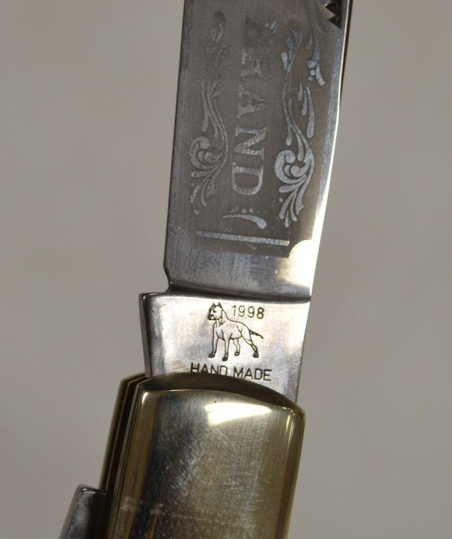 1998 Bulldog Brand Etched Blade, Hammer Forged, Solingen Germany, Double Bl