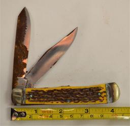 Pit Bull, Hammer Forged, Double Blade, Solingen Germany, Yellow/Brown Color