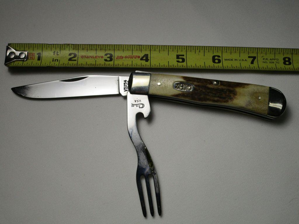 Case XX USA, V5254HBSS, Single Blade w/ Fork and Bottle Opener, Manmade Ant