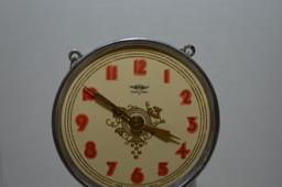Made in Japan, Anniversary Type Clock w/ Cut Glass Cover and Monkey Pendulu