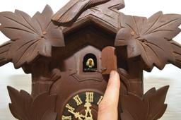 German Made Cuckoo Clock w/ Bird, 2 Weights, 11" -  No Pendulum