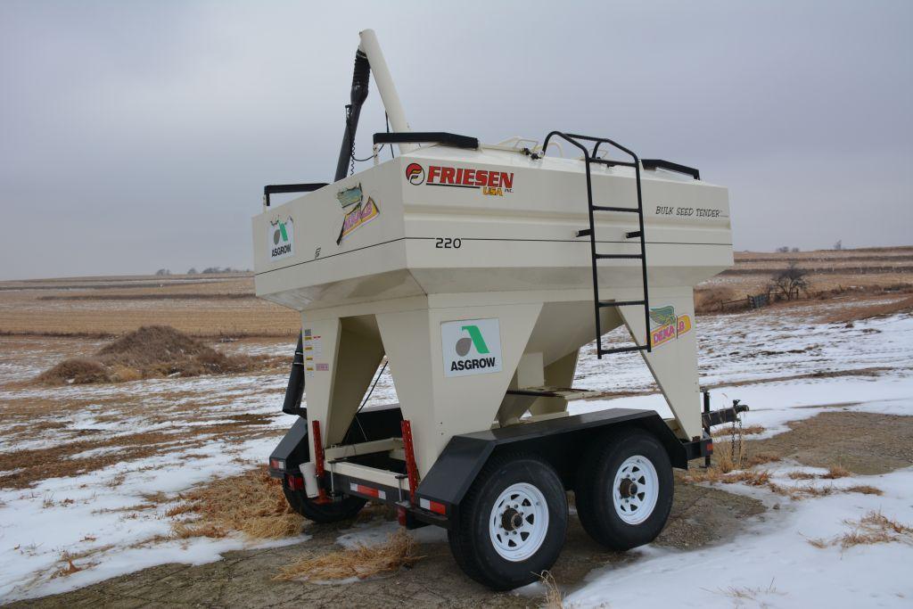 Friesen 220 Bulk Seed Tender, Corded Remote, Bumper Hitch, Lights, Honda El