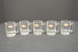 Set of 5 Vintage A&W Mini Mugs, 3 inches Tall