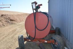 500 gal Fuel Tank on Wheels, 110 volt Pump w/ Meter, Good Tires