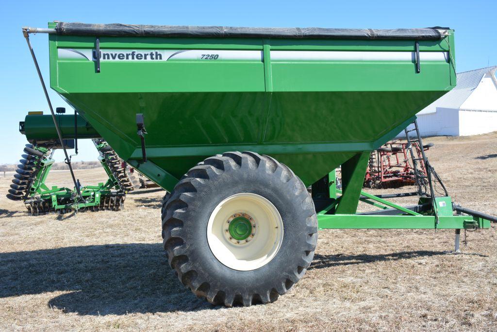 Unverferth #7250 Grain Cart w/ Scales, Roll Over Tarp, SN# V30140110, Corne