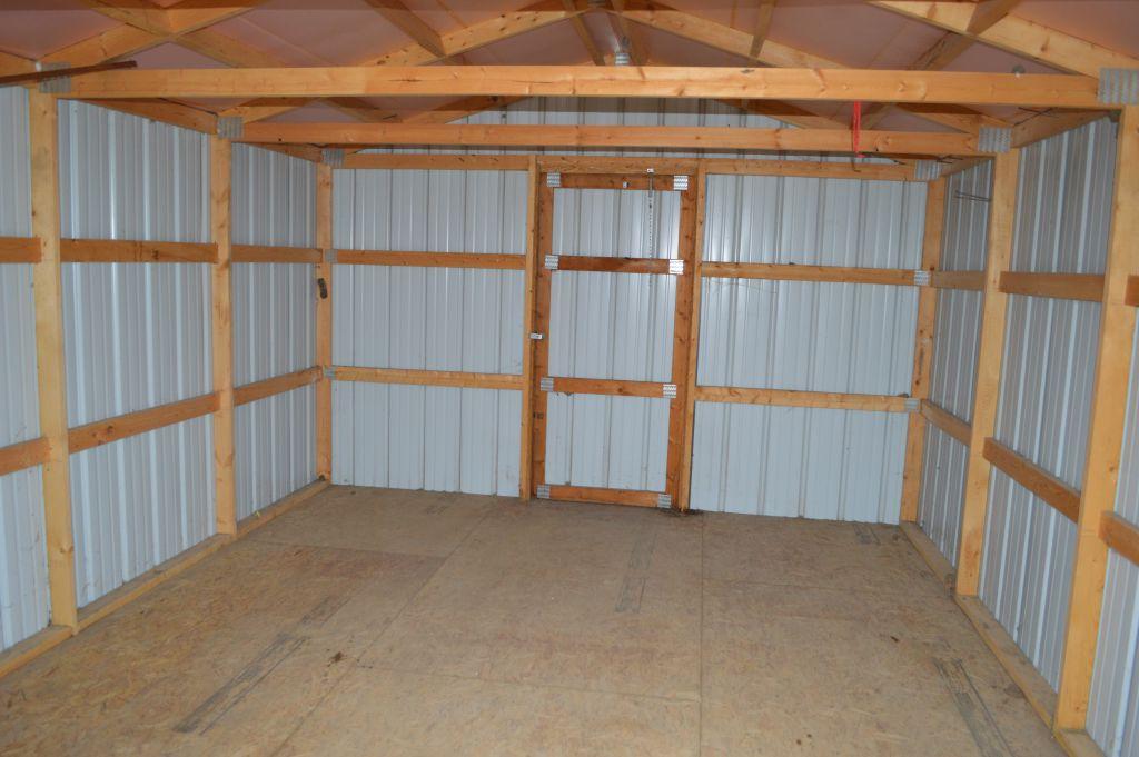 12'x16' Metal Portable Shed, Double Doors - New