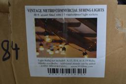 String Light Company Vintage 48’ Outdoor Commercial String Lights with 15 S