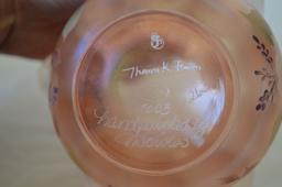 Fenton Hand Painted and Signed 2003 Pink Luster “Thomas K. Fenton” 4 ½ inch