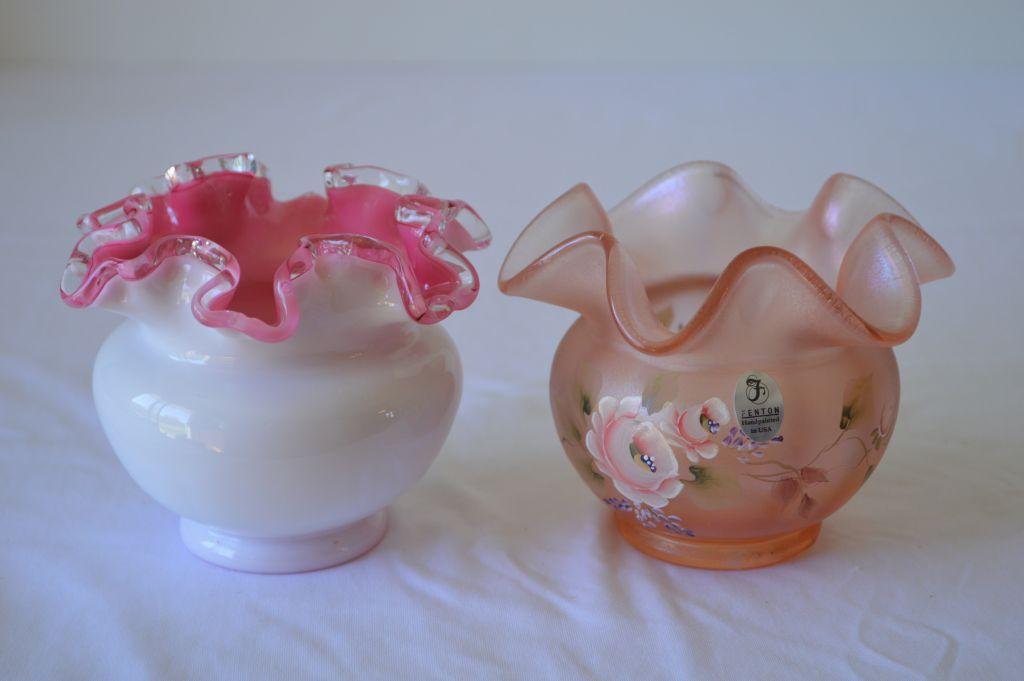 Fenton Hand Painted and Signed 2003 Pink Luster “Thomas K. Fenton” 4 ½ inch